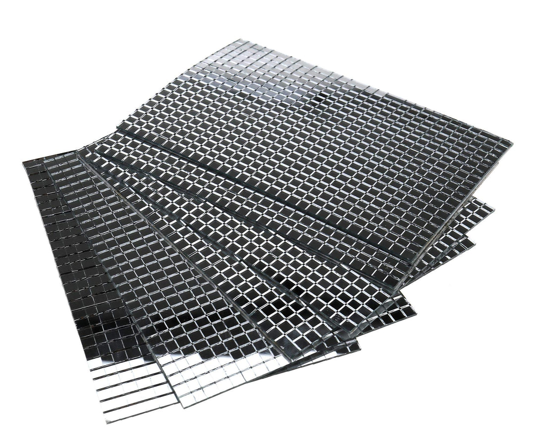 Micro Trader Self-Adhesive Real Glass Craft Mini Square Round Mirrors Mosaic Tiles 5 x 5mm