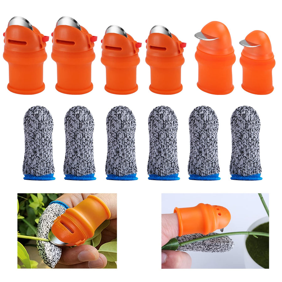 E-TING 12 Pcs Gardening Silicone Thumb Knife Harvesting