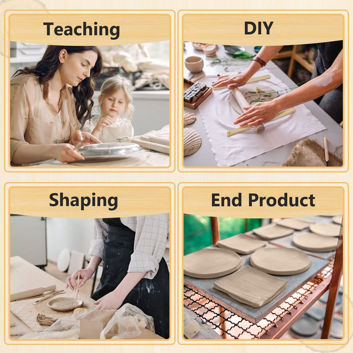 10 Pcs Pottery Teaching Rolling Mud Stick Guide 5 Size Wooden Rolling Pin Guides Sticks Set Polymer Clay Depth Guide Pottery Tools Clay Tool Mudboard Tools for Pottery Polymer Clay Thickness