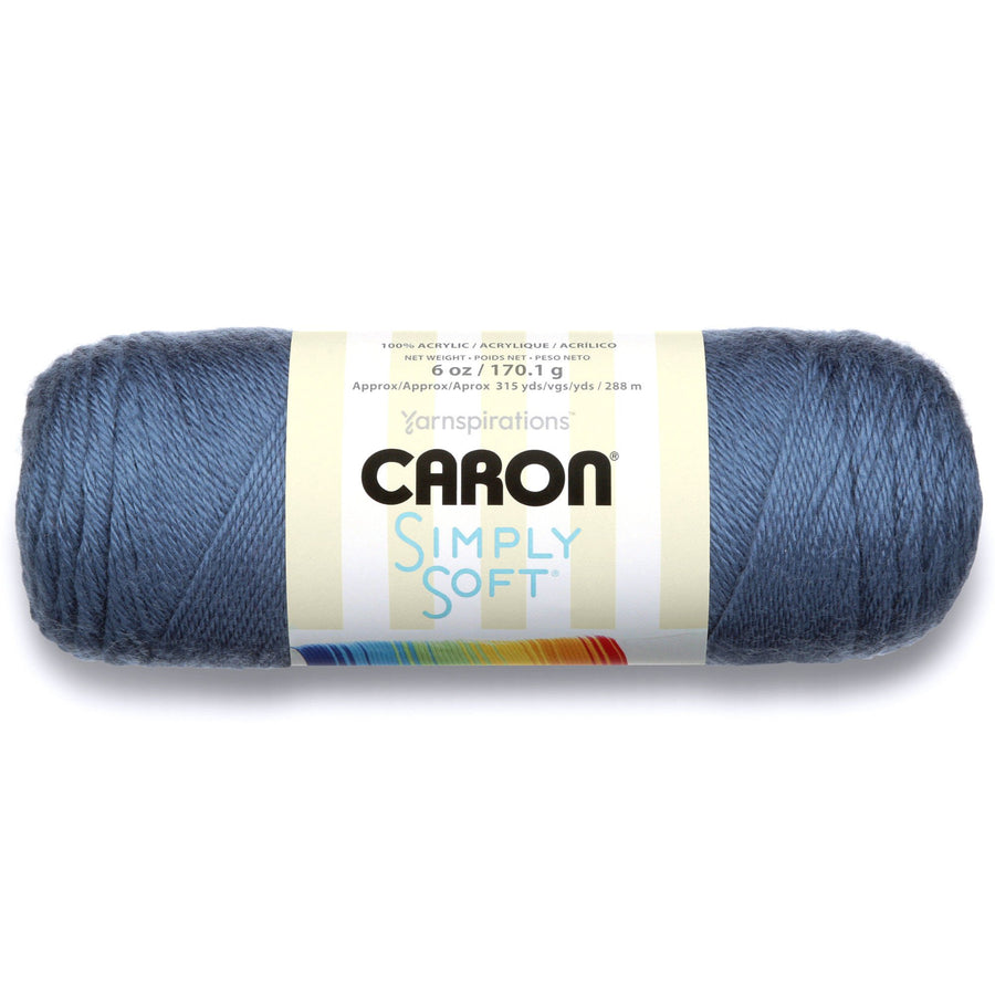 Simply Soft Solids Yarn (4) Medium Gauge 100% Acrylic - 6 oz - Country Blue - Machine Wash & Dry