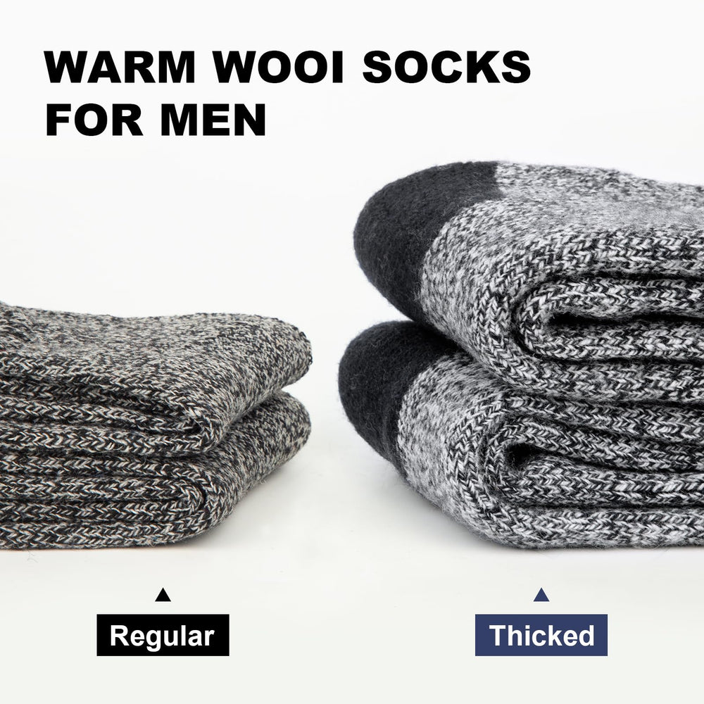 Loritta 2 Pack Merino Mens Wool Socks, Winter Warm Ther