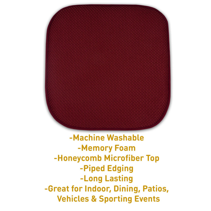 4 Pack Memory Foam Honeycomb Nonslip Back 16 x16 Chair/Seat Cushion Pad