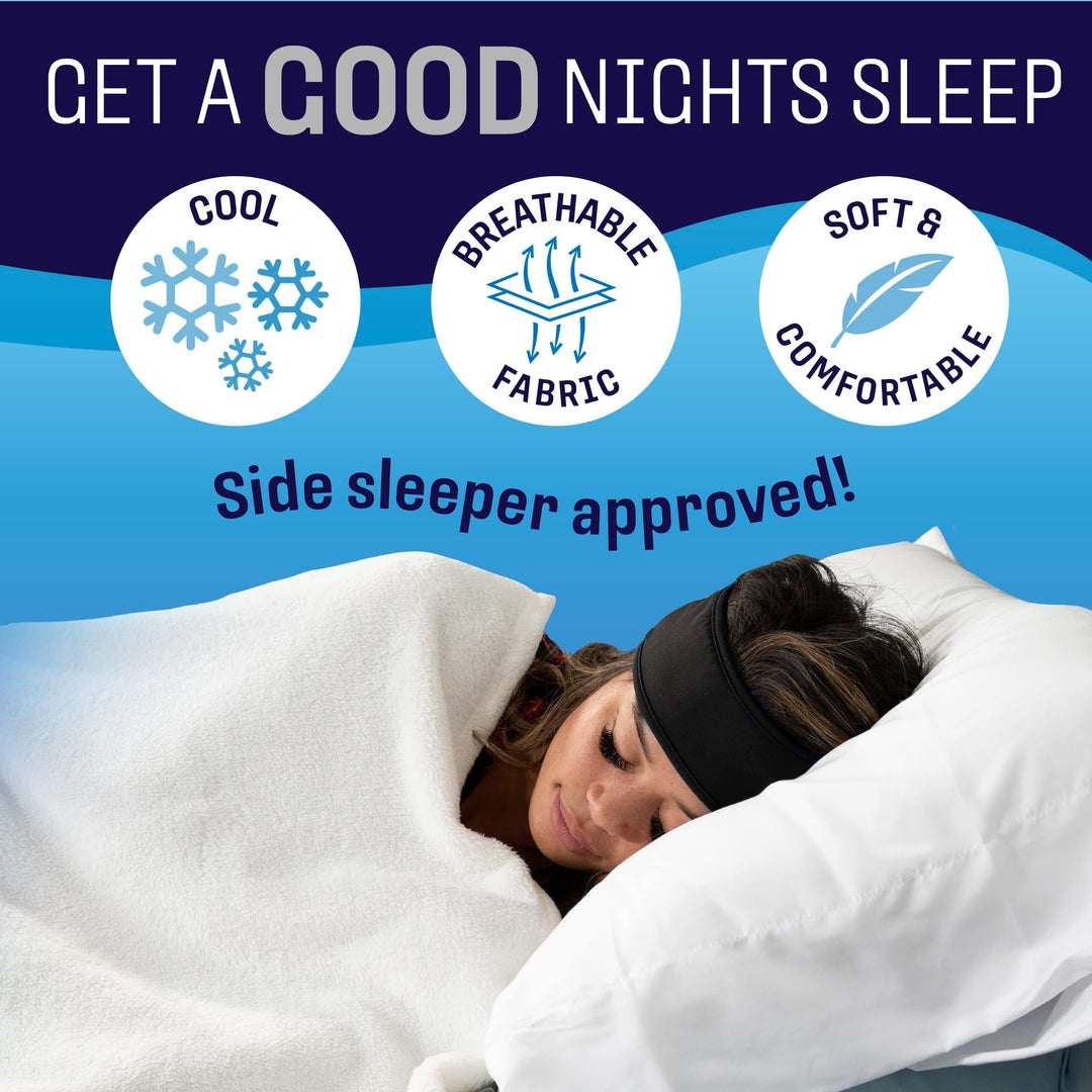 Sleep Headphones - Over Ear Headphones from Ultra Thin Cool Mesh Wired for Side Sleepers, Meditation, Running, Laptop, and Phone - Black