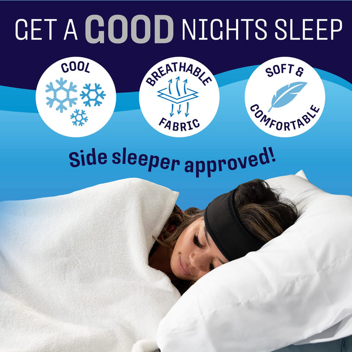 Sleep Headphones - Over Ear Headphones from Ultra Thin Cool Mesh Wired for Side Sleepers, Meditation, Running, Laptop, and Phone - Black