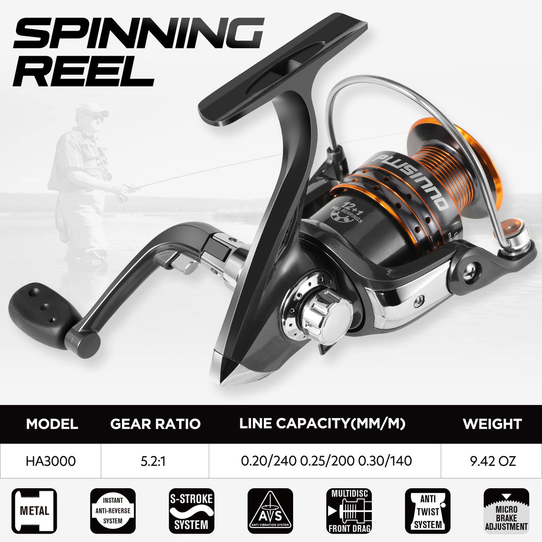 PLUSINNO Fishing Rod and Reel Combos, Toray 24-Ton Carb