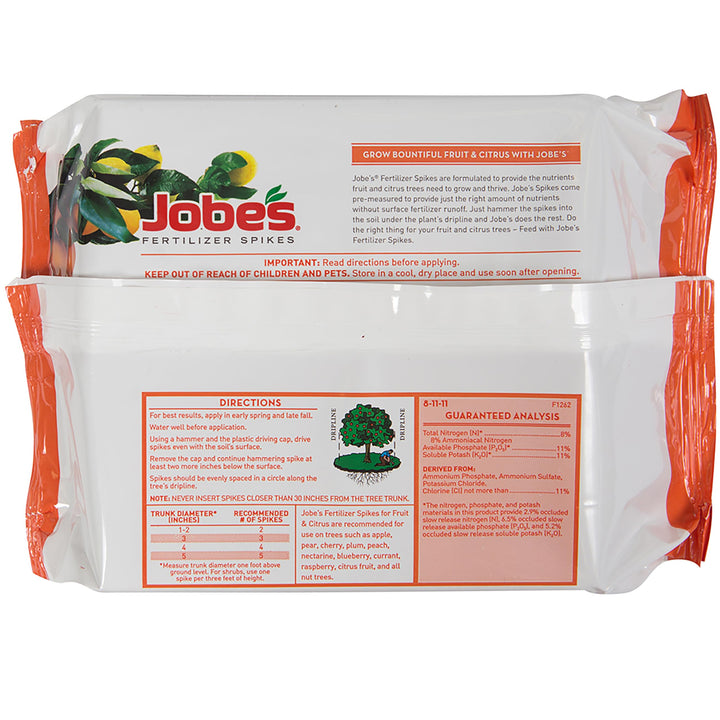 Jobe’s Garden Fertilizer Spikes, Easy Plant Care Slow Release Fertilizer for Fruit and Citrus Plants and Trees, 9 Count