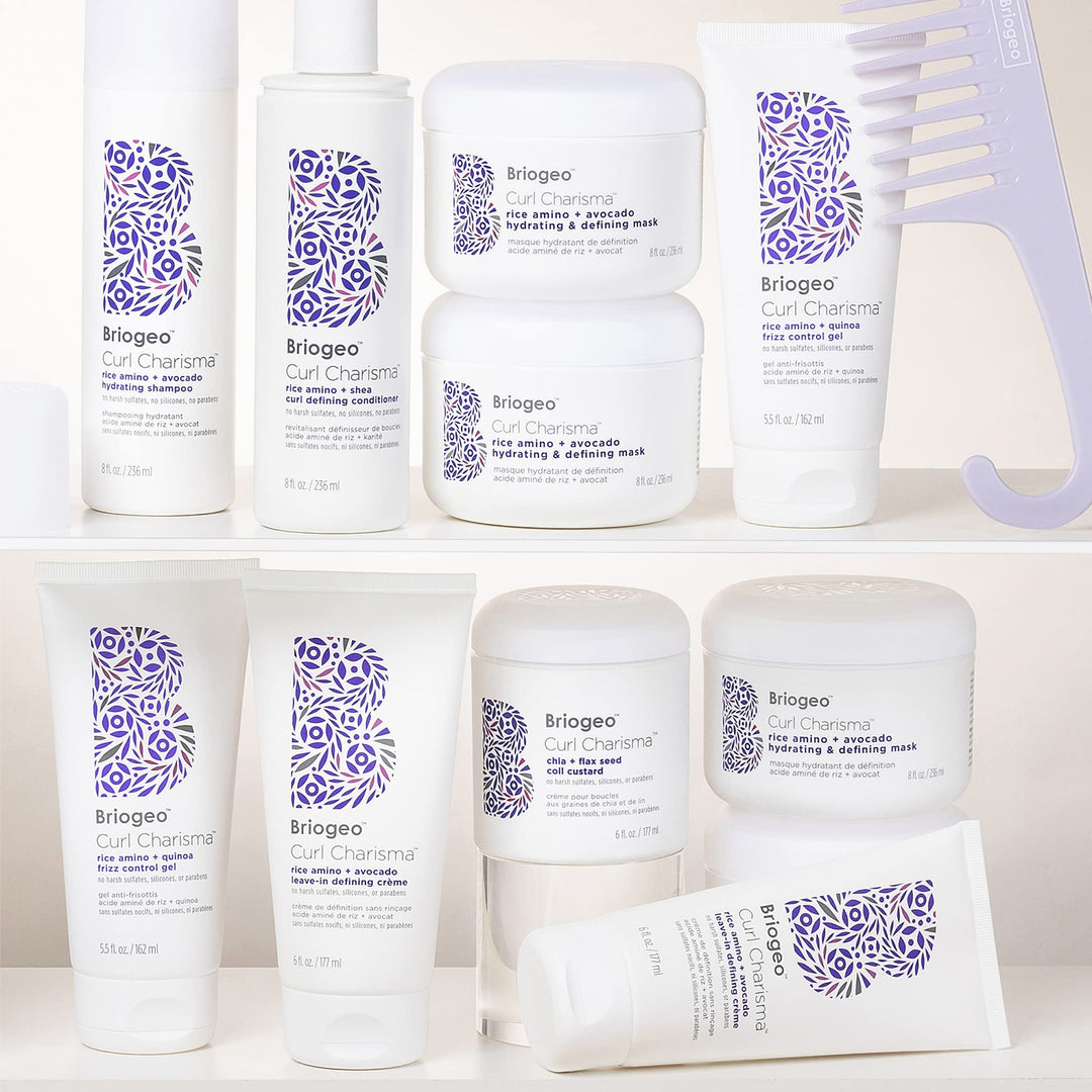 Curl Charisma Rice Amino + Avocado Leave-In Defining Crème, Anti Frizz Hair Styling Moisturizer, Leave In Cream for Wavy, Curly, Coily Hair, Boosts Hydration, Vegan, Cruelty-Free, 6 fl oz