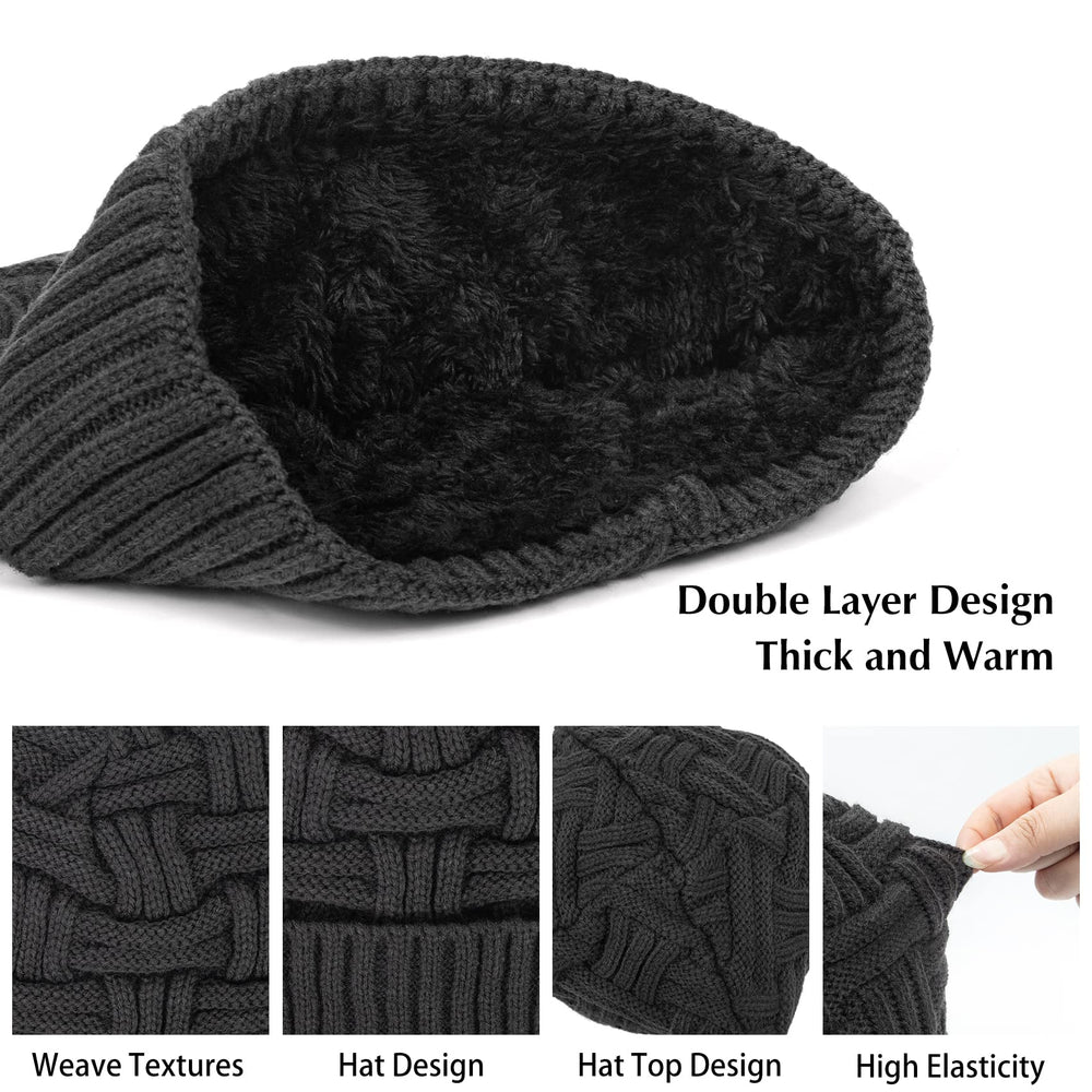 Loritta Winter Hat Warm Knitted Thick Baggy Slouchy Bea
