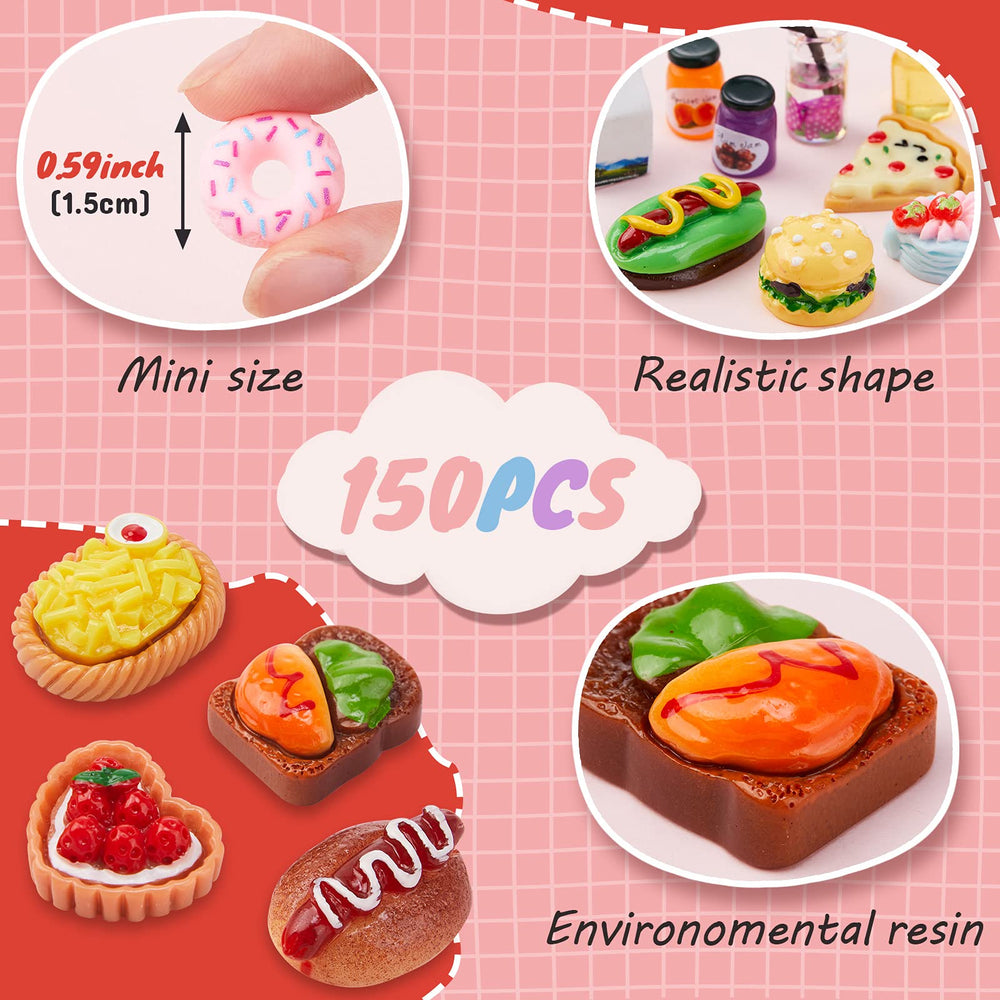 150 Pieces Miniature Food Dollhouse Miniature Food Drin