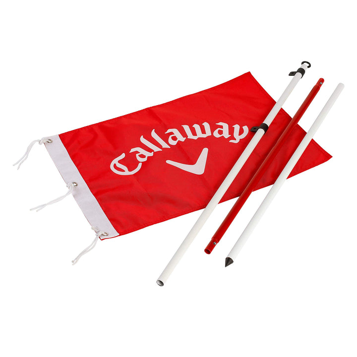 Callaway Golf Flagstick & Cup Set, 7' Nylon Flag, 3 Soft-Flight Balls