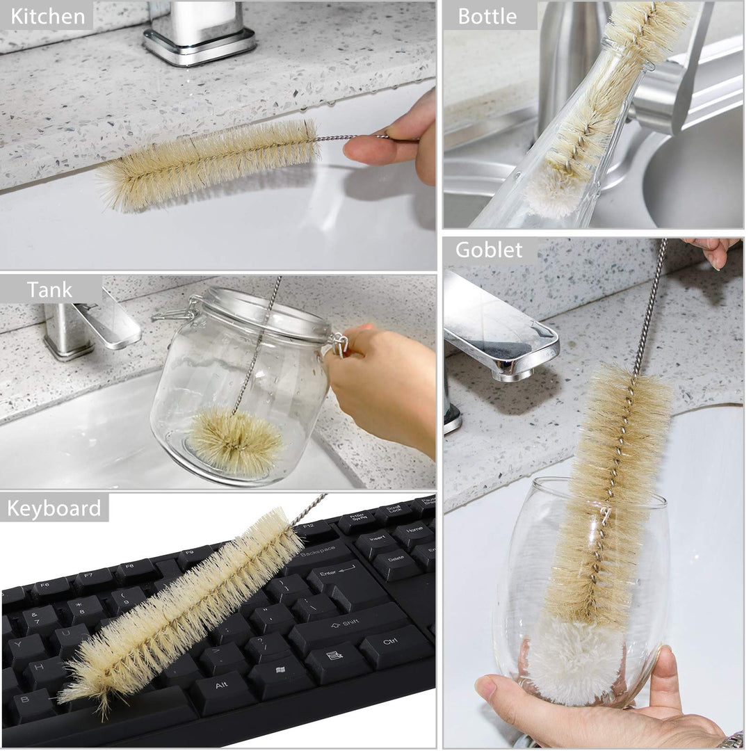9 Pieces Bottle Brush Set - Long Water Bottle and Straw Brush Cleaner BPA Free Bottle Cleaner Brush for Straws Baby Bottle Pipes Coffee Grinder Teapot Narrow Neck Wide Mouth Water Bottles