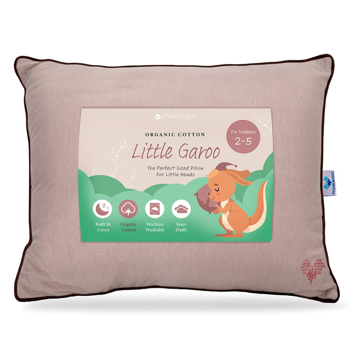 Little Garoo Toddler Pillow with Pillowcase – 14x19 Pillow – Dino Cotton Toddler Pillows for Sleeping, Kids Pillow, Travel Pillows for Sleeping, Mini Pillow, Toddler Bed Pillows
