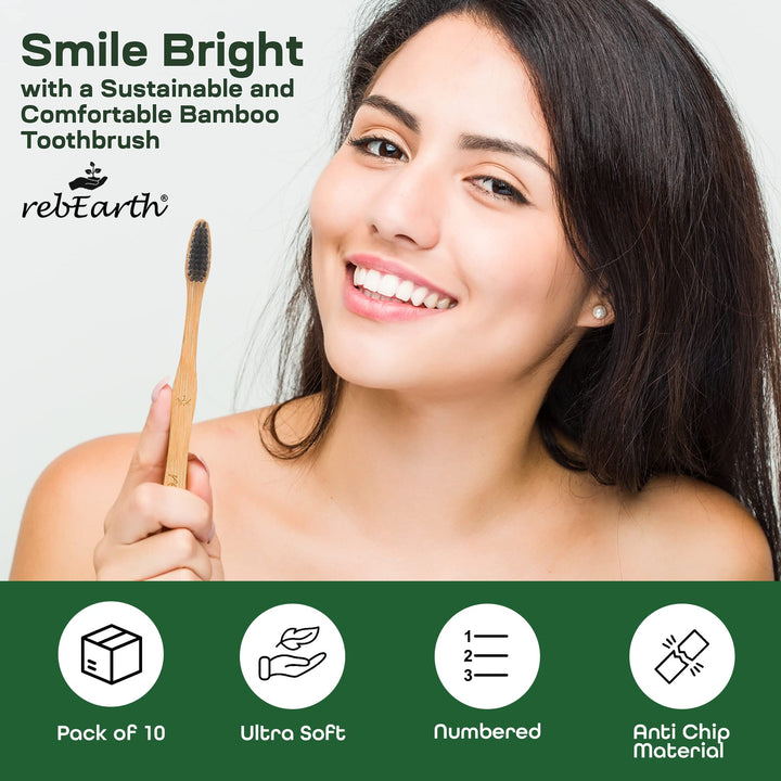 Bamboo Toothbrush I Soft Bristles Best for Sensitive Gu