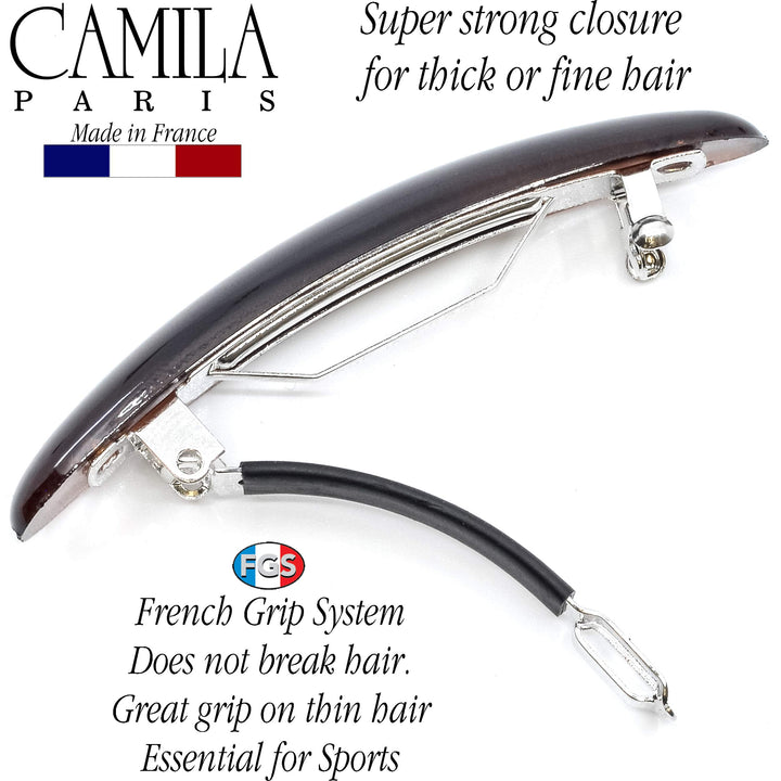 Paris French Hair Barrettes Clips for Girls, Strong Hold Grip Hair Clips for Women, No Slip and Durable Styling Girls Hair Accessories, Made in France