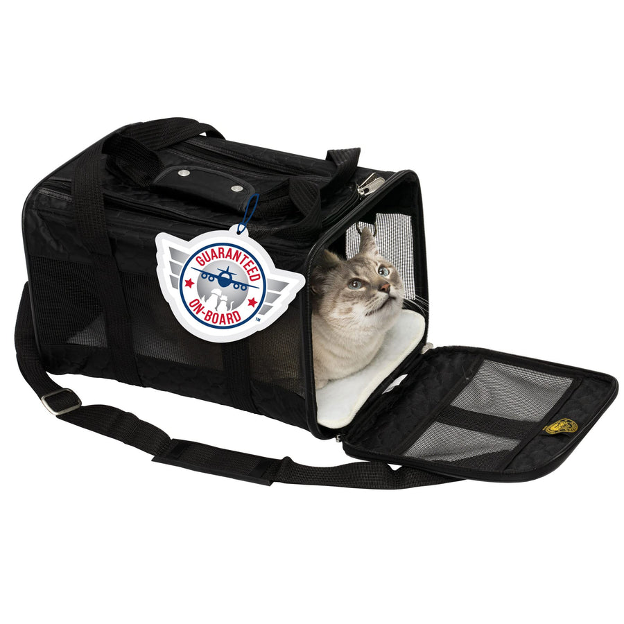Original Deluxe Travel Pet Carrier, Airline Approved & Guaranteed On Board - Black Lattice, Medium
