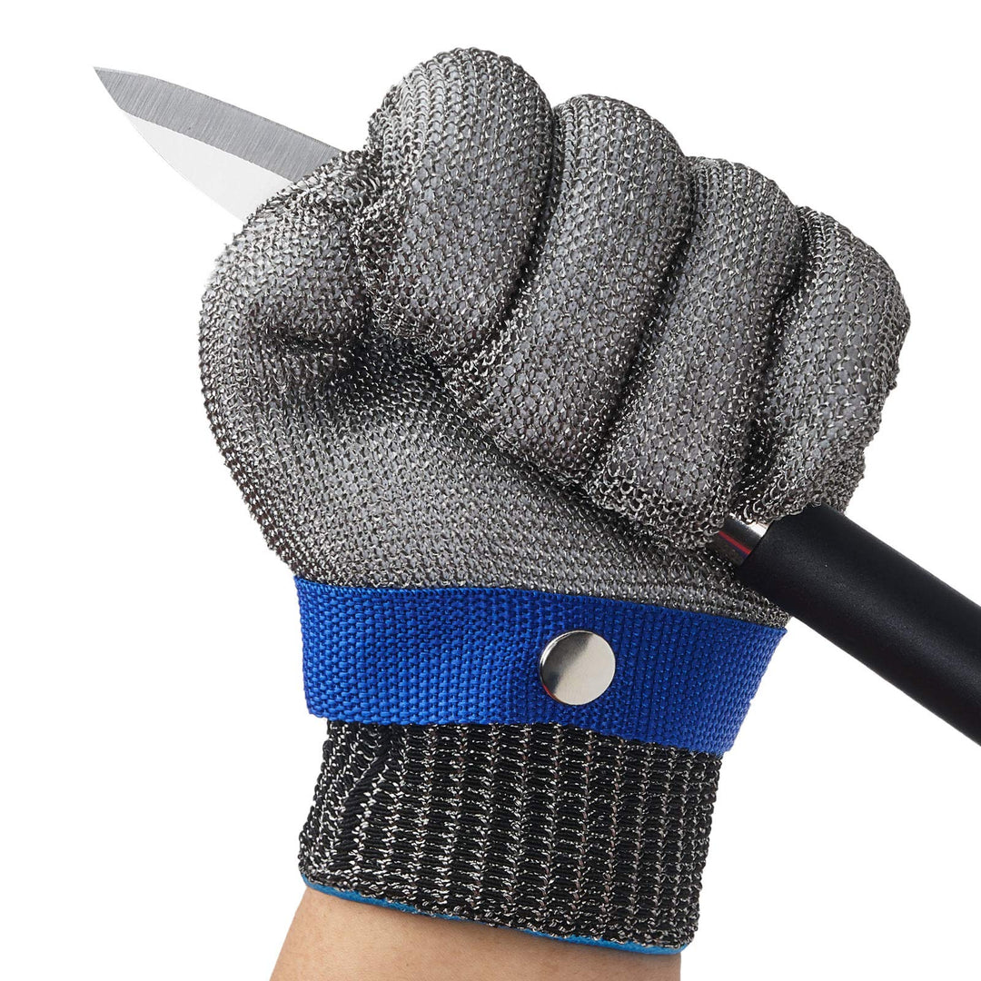 Level 9 Cut Resistant Glove, Stainless Steel Mesh Wire Glove, Rustproof Kitchen Cutting Gloves, Butcher Safety Work Metal Glove for Slicing Chopping and Peeling Meat, Fish Fillet, Oyster
