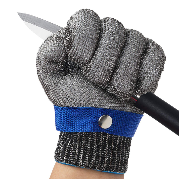 Level 9 Cut Resistant Glove, Stainless Steel Mesh Wire Glove, Rustproof Kitchen Cutting Gloves, Butcher Safety Work Metal Glove for Slicing Chopping and Peeling Meat, Fish Fillet, Oyster