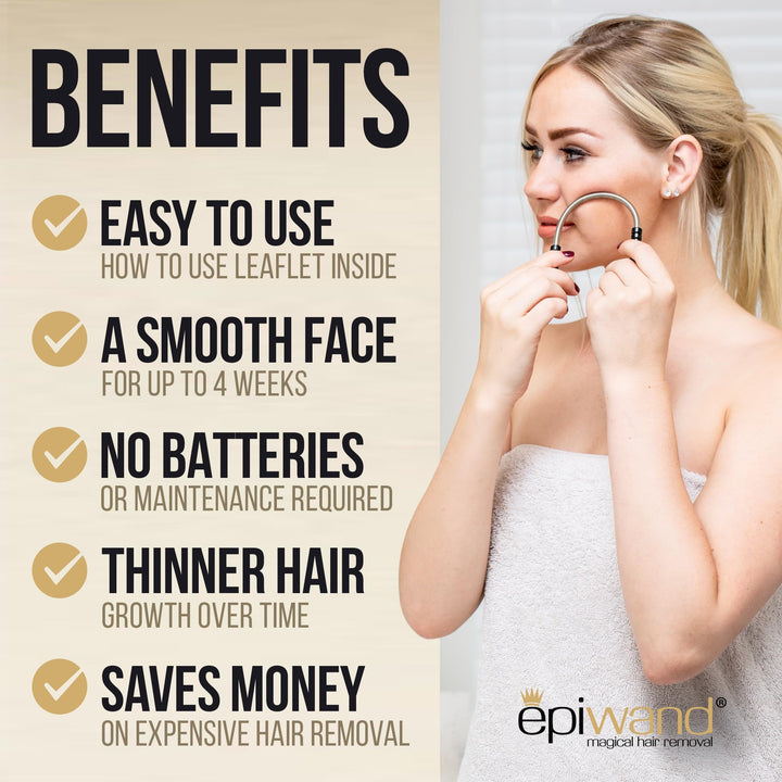 Facial Hair Removal Kit for Women | Eyebrow Trimmer Razor &amp; Face Epilator for Quick &amp; Easy Hair Removal &amp; Peach Fuzz Remover | No Batteries or Maintenance Required