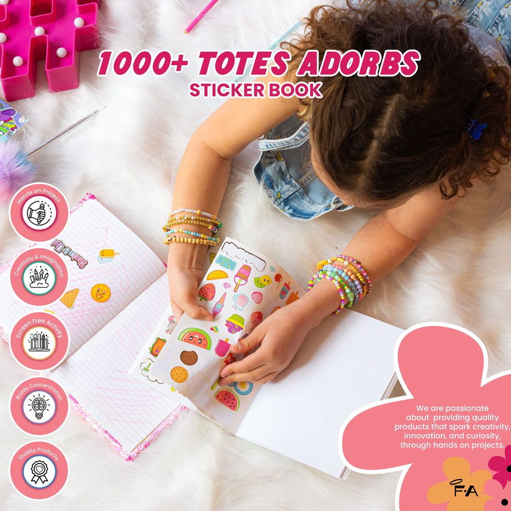 1,000+ Totes Adorbs Sticker Book, Includes Fun & Colorful Craft Stickers, Ideal for Accessorizing Kids & Teens Notebooks, Journals & More
