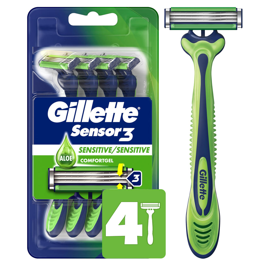 Sensor 3 Disposable Razors Men's 4 Each