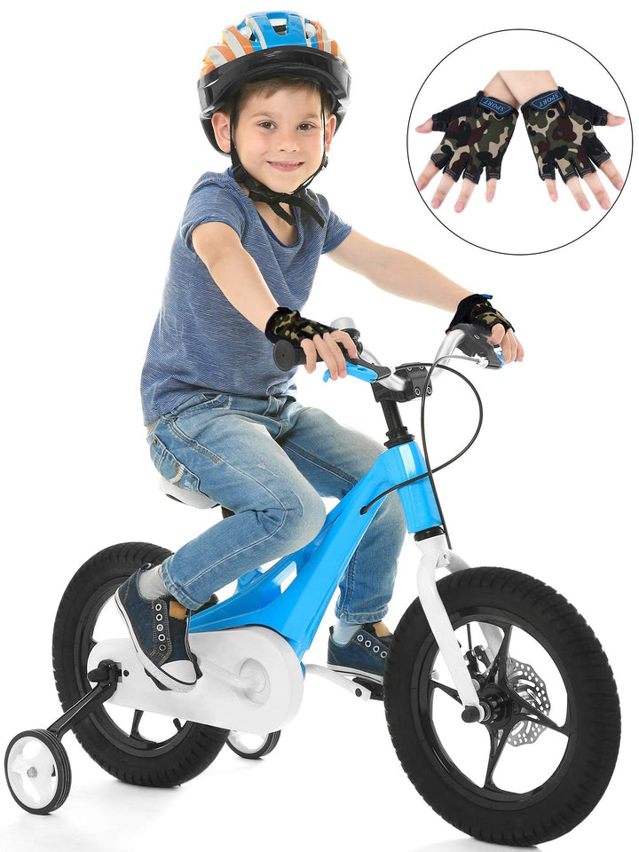 3 Pairs Kids Half Finger Gloves Sport Gloves Non-Slip Gel Gloves for Children Cycling Riding Biking (Cool,3-5 Years)