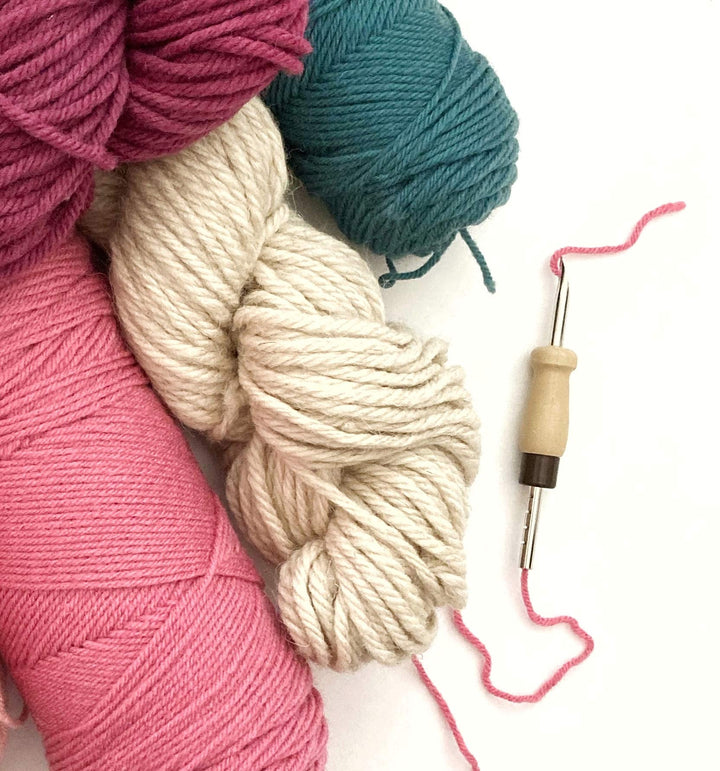 Punch Needle Mini Bundle - Includes Adjustable Punch Needle, Monk&#39;s Cloth and Instructions