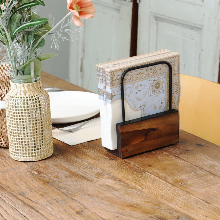 Farmhouse Napkin Holder for Kitchen Table, Wooden Napkin Holder Tissue Dispenser, Rustic Kitchen Napkin Dispenser-Dining Table Napkin Holder for Kitchen, Paper Napkins Holder Kitchen Décor