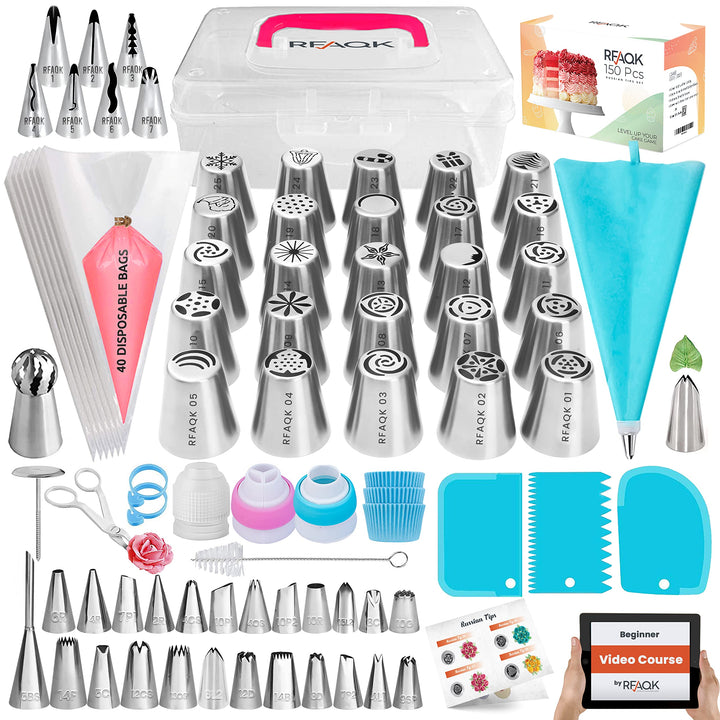 150PCs Russian Piping Tips for Cake Decorating - Piping
