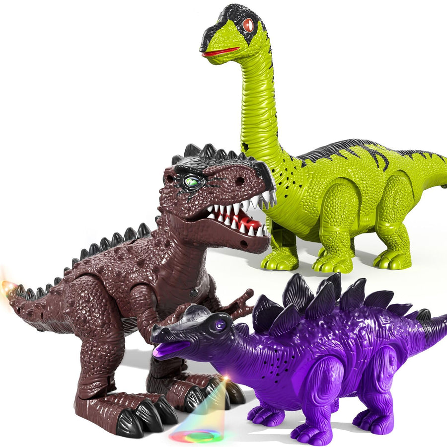 TEMI 3 Pack Electric Walking Dinosaur Toys for Toddlers