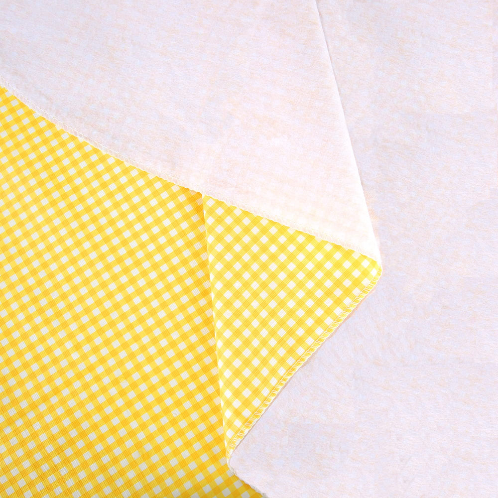 Vinyl Tablecloth with Flannel Backing Waterproof Oil-Proof,PVC Table Cloth Stain-Resistant Wipeable Rectangle Table Cover for Indoor and Outdoor- Size: (Yellow,60X90 Inch)