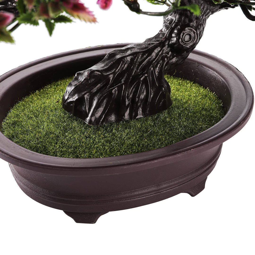 2 Pack Artificial Bonsai Tree, Small Fake Plants Decor, Indoor Faux Potted Plant for Living Room Home Table Bathroom Bedroom Office Shelf Farmhouse Decorations, 9.5 Height