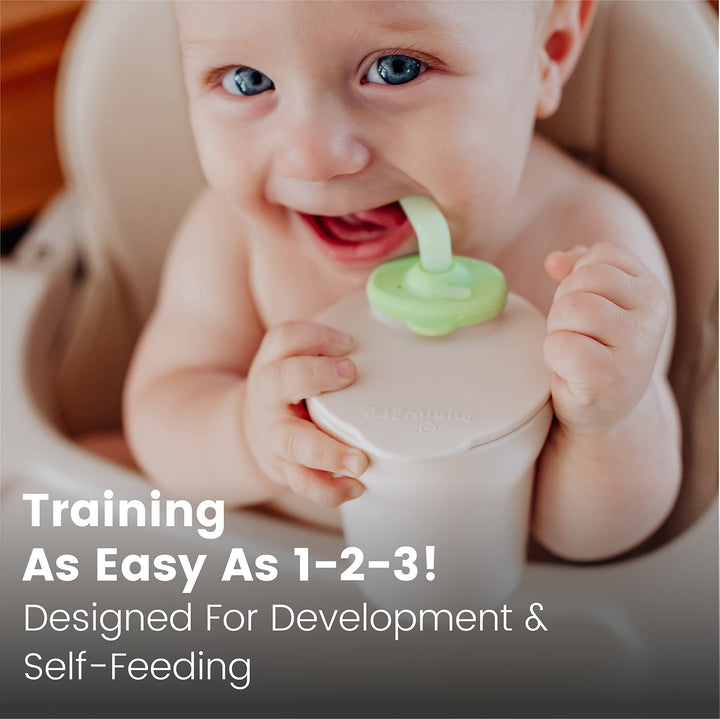 1-2-3 Sip! Training Cup for Baby Toddler Self Feeding &amp; Development, Tiny Cup Perfect for Baby Led Weaning, Non Drip Lid, Eco-Friendly, BPA Free, Dishwasher Safe (Vanilla + Cotton Candy)