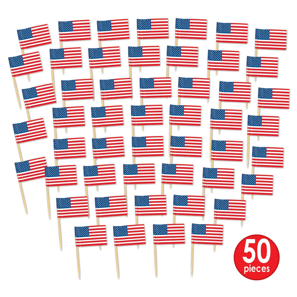 Pkgd U S Flag Picks (50/Pkg)