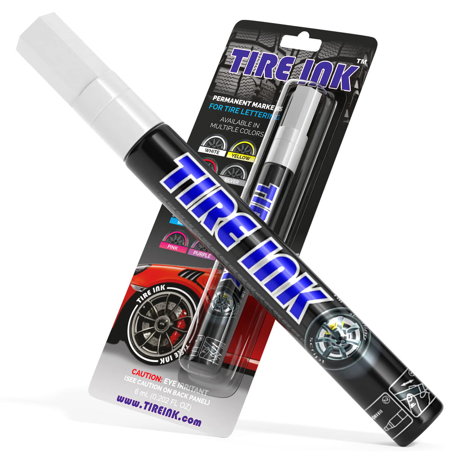 | Paint Pen for Car Tires | Permanent and Waterproof | Carwash Safe (White, 1 Pen)