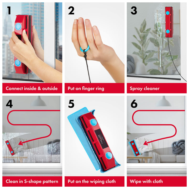 Tyroler Bright Tools The Glider D-2 Magnetic Window Cleaner for Double Glazed Windows. Fit to 0.3in - 0.7in Window Thickness. Glass Cleaner
