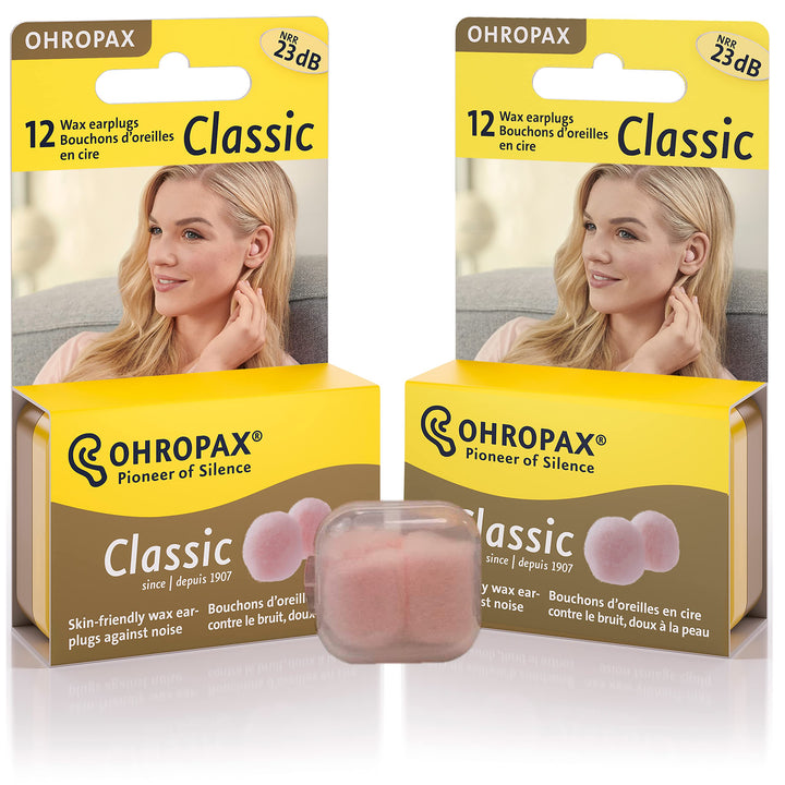 Ohropax Reusable Wax/Cotton Ear Plugs (24 Plugs Total)(