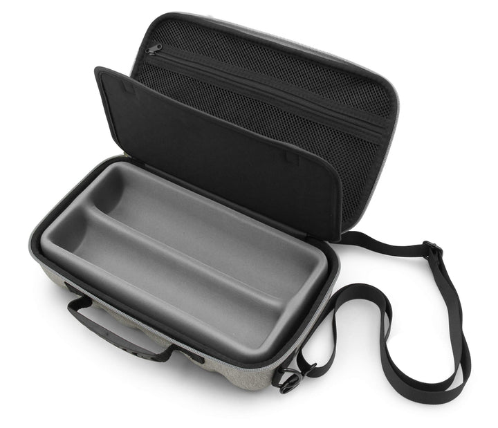Dual Wireless Microphone Case for Wireless Mic System Compatible with Sennhesier, Shure Microphones and More, Dual Mic Bag with Shoulder Strap and Hard Shell Gray Exterior