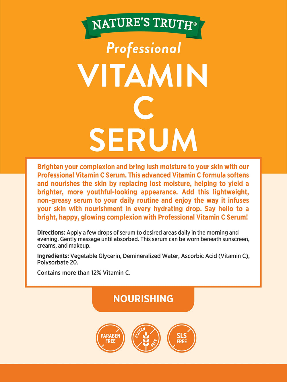 Nature's Truth 12%+ Vitamin C Serum, 2 Fluid Ounce
