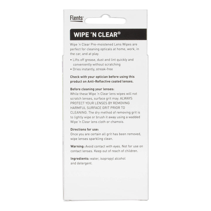 Flents Wipe &#39;N Clear Pre-Moistened Lens Wipes A