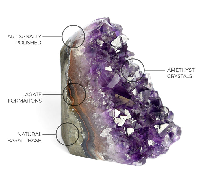 DEEP PURPLE PROJECT Large Amethyst Clusters 1 Lb to 1.7 Lb Quartz Crystal Geode Plus: Premium Gift Box Spiritual Healing Stone