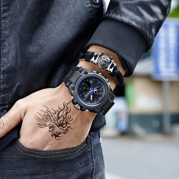 Men&#39;s Military Watch Outdoor Sports Electronic Watch Tactical Army Wristwatch LED Stopwatch Waterproof Digital Analog Watches