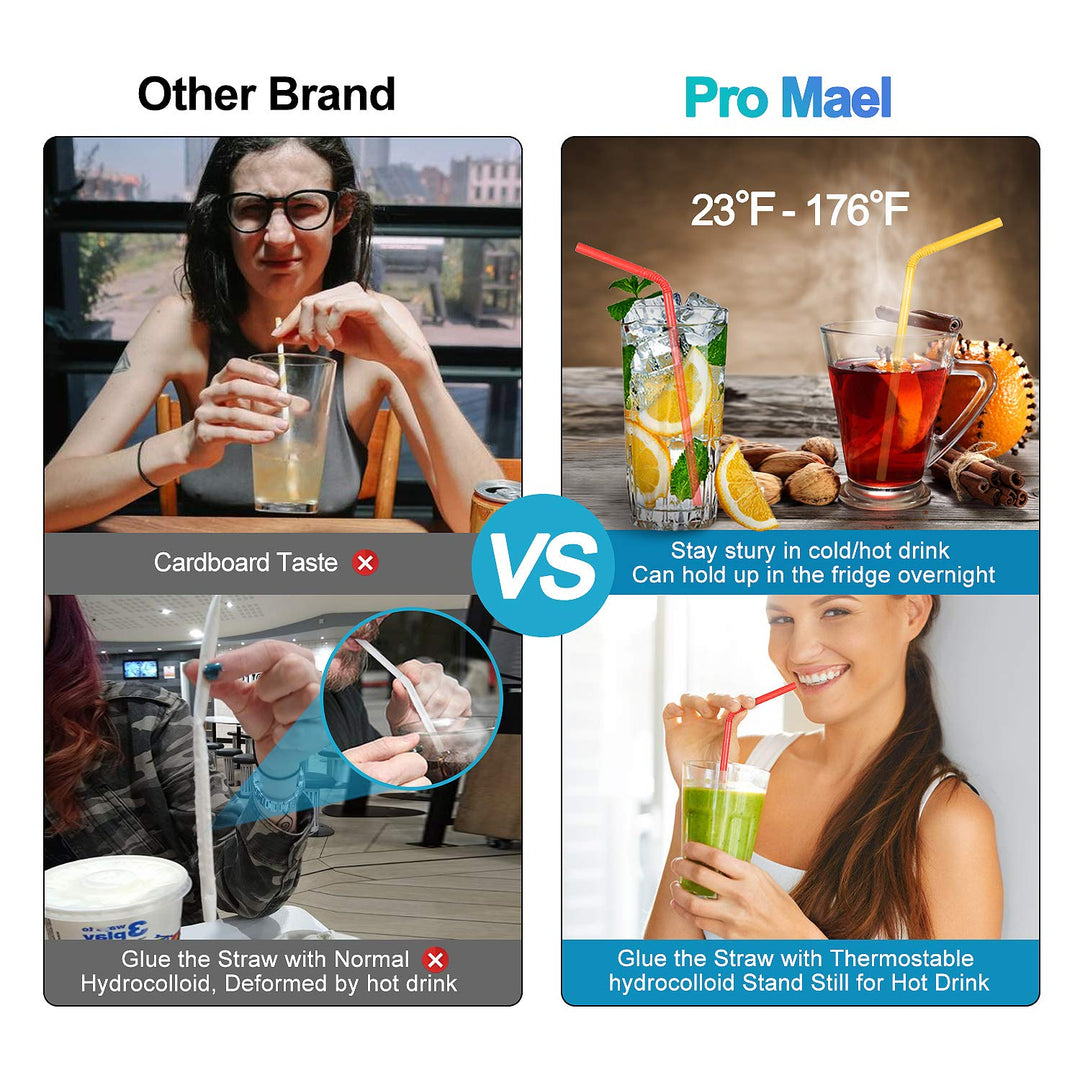 Pro Mael Paper Drinking Straws, Flexible Straws for Jui