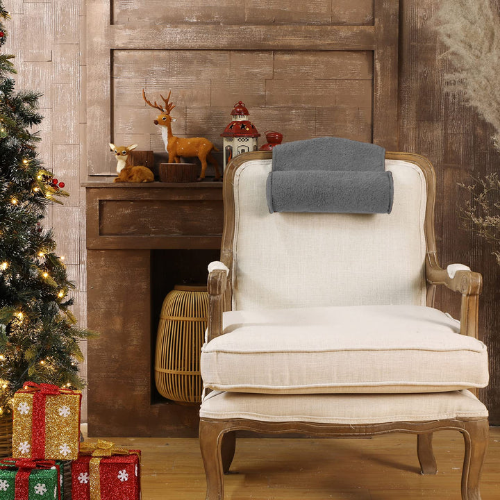 Neck Pillow for Recliner Head Pillow Adjustable Plush Pillow Neck Roll Non Slip Fleece Couch Neck Head Support Pillow for Travel Home Recliner Sofa Armchair(Gray)
