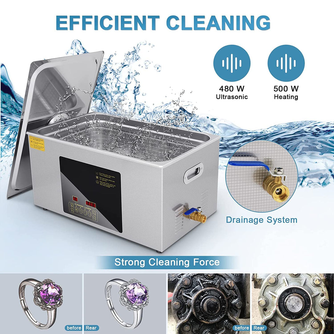 Olenyer ultrasonic Jewelry Cleaner Machine 3L lab Professional Ultra Sonic Glasses Cleaning hypersonic Heated Large Carburetor for Diamonds,Eyeglass,hornady,Ring,Food,Gun Parts,Watches,Denture