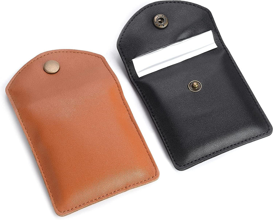 Brown &amp; Black Leather Ashtray Pocket Pouch - Compact Odour Free and Fire Resistant Portable and Discrete Ashtray - Home Decor &amp; Accents (2 Pack)