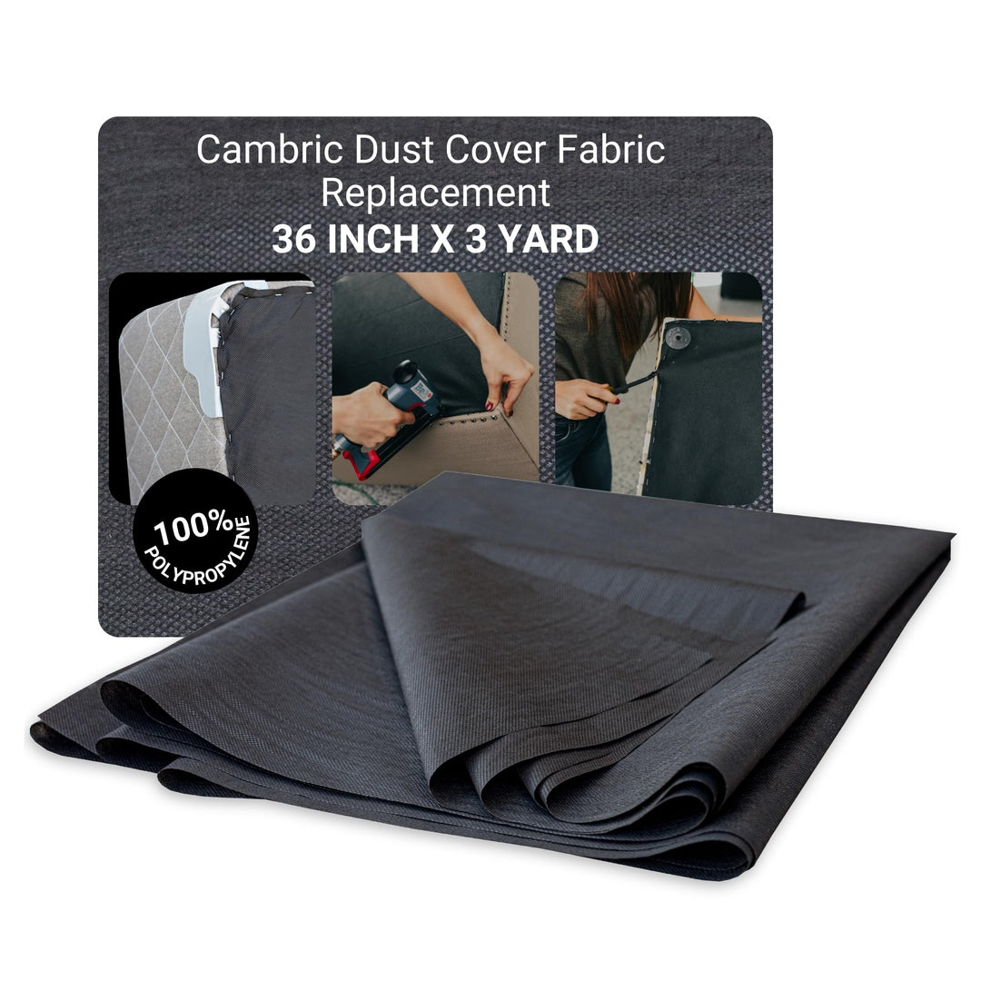 36 Inch x 3 Yard Upholstery Black Cambric Dust Cover Fabric Replacement for Sofas, Chairs, Conceals Frame and Staples Inside Furniture