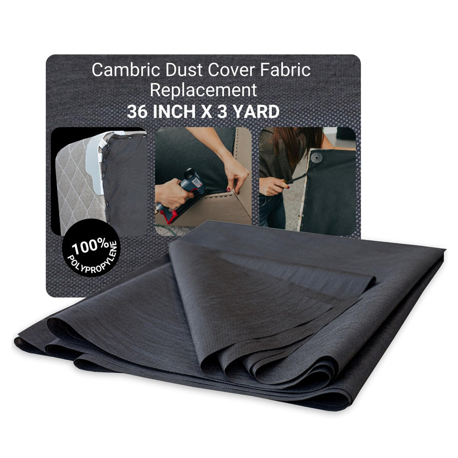 36 Inch x 3 Yard Upholstery Black Cambric Dust Cover Fabric Replacement for Sofas, Chairs, Conceals Frame and Staples Inside Furniture