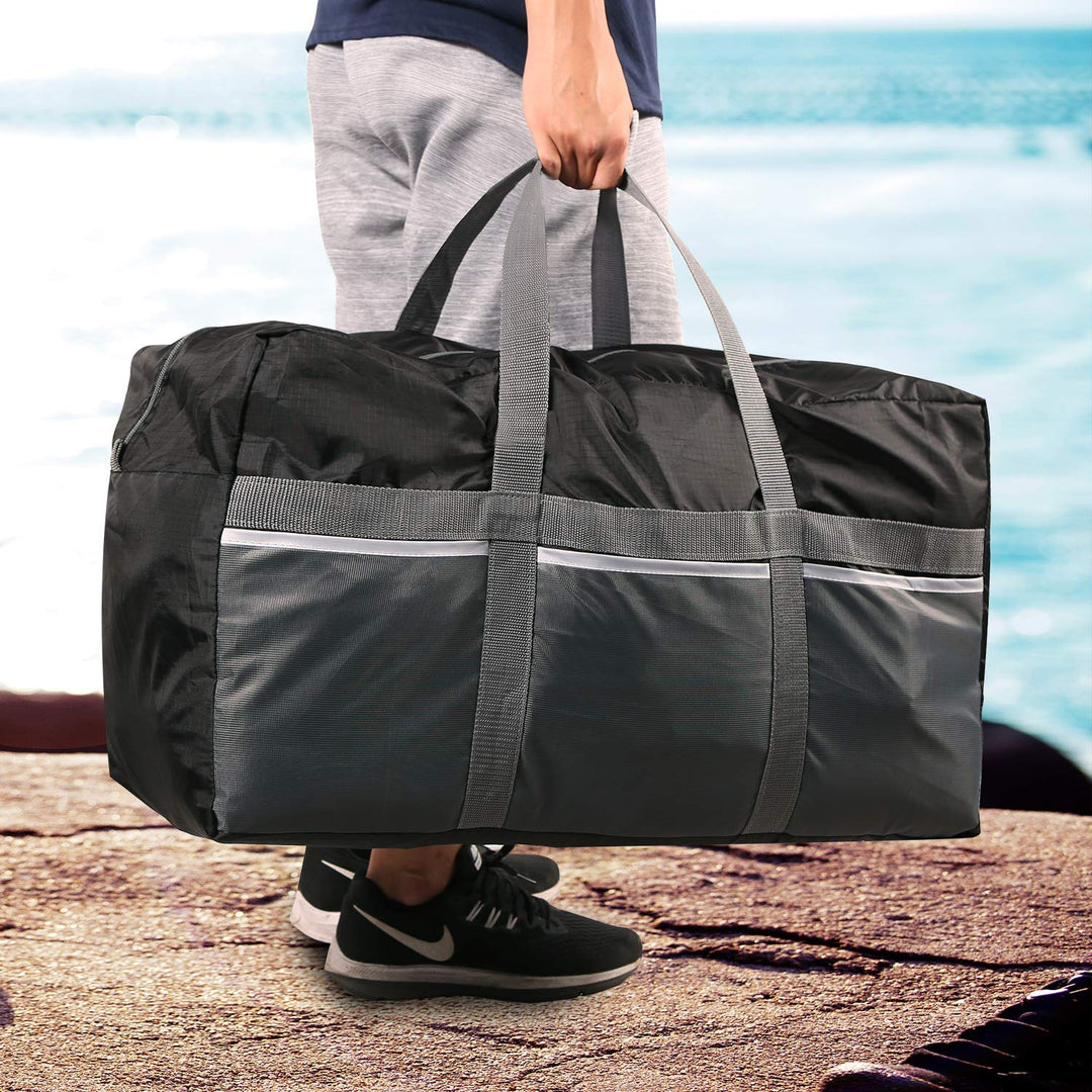 Extra Large Duffle Bag Lightweight, 96L Water Resistant Travel Duffle Bag Foldable for Men Women, Black