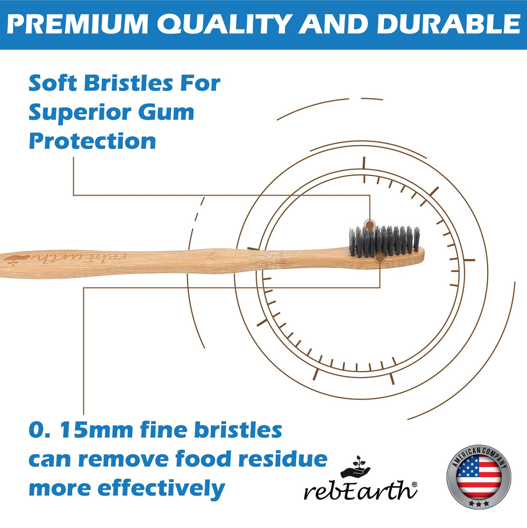 Bamboo Toothbrush I Soft Bristles Best for Sensitive Gu