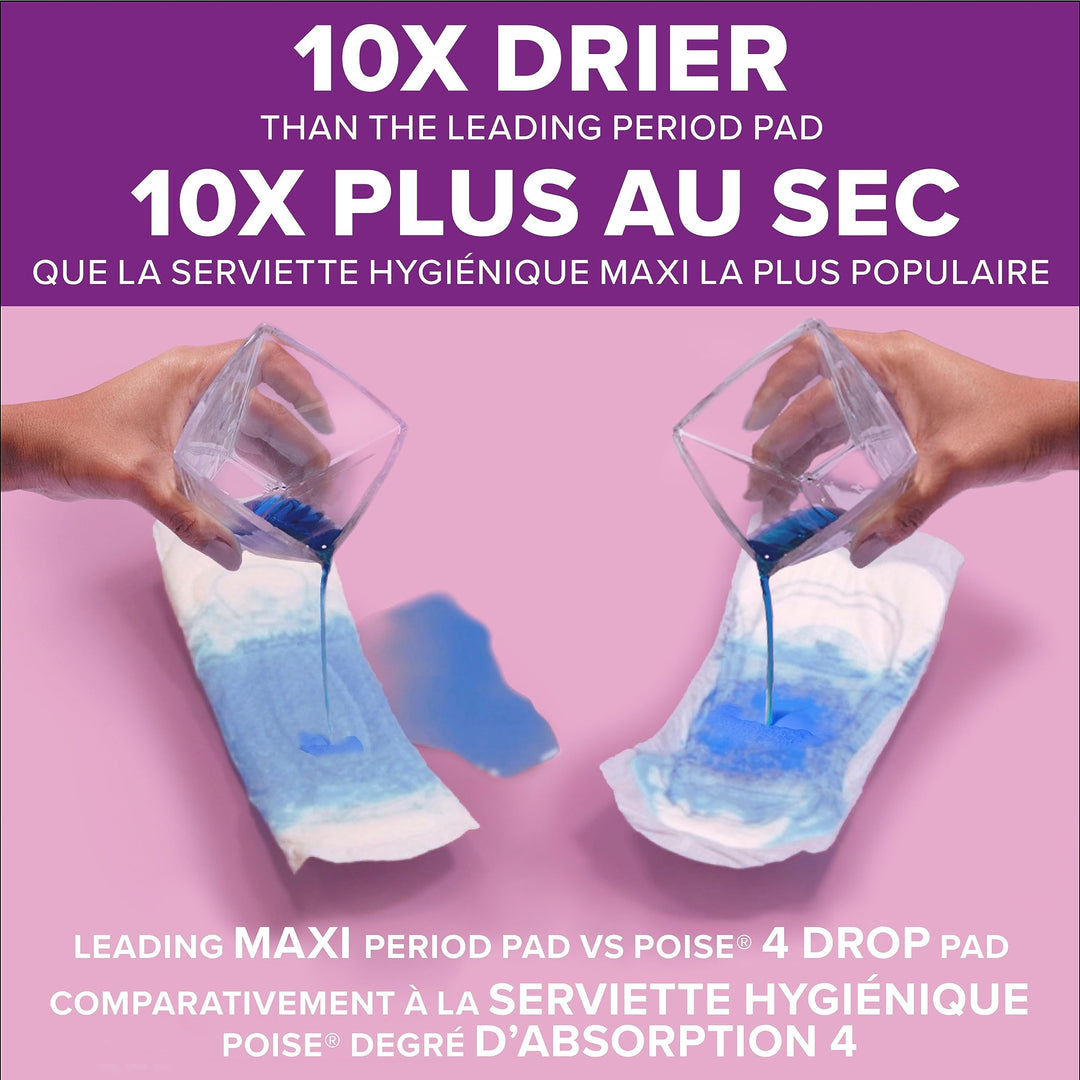 Poise Maximum Absorbency Pads with Leak-Block Sides, 14